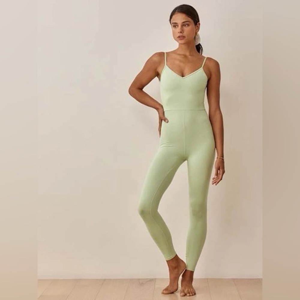 Reformation Emmy Ecostracht Light Green Jumpsuit - Picture 2 of 5